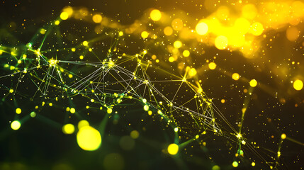 Poster - Dynamic green digital systems visualized abstract background wallpaper technology environment creative viewpoint