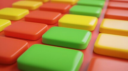 Poster - Vibrant and colorfully designed computer keyboard showcasing a simplified branding process in a creative environment