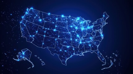 Poster - map of the united states highlighting business automation platform zones for enhanced operational ef