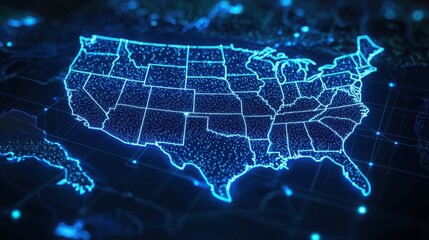 Poster - A comprehensive map of the united states illustrating carbon ledger technology adoption across various sectors