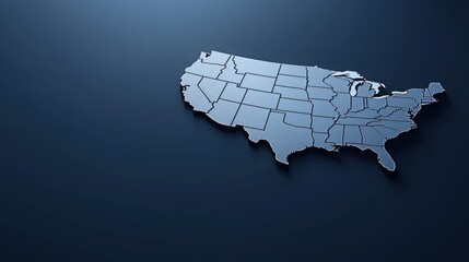 Poster - Map of the united states with circular zones illustrating a commerce platform concept for business solutions