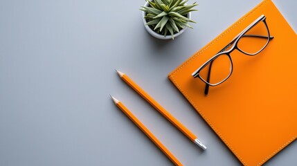 Poster - Stylish pair of glasses resting on a notebook representing the essential tools of a creator business toolkit