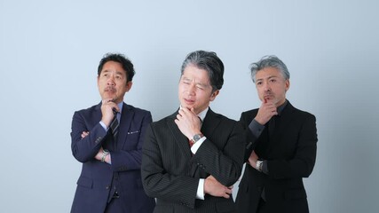 Poster - 悩ましいミドルエイジ男性ビジネスパーソンのグループ