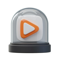 Poster - 3d render of play button in glass dome