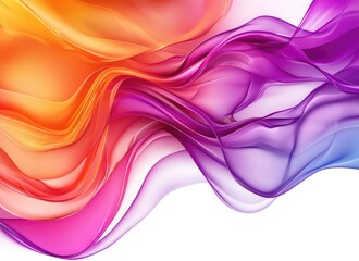 Poster - Abstract Colorful Swirling Waves Vibrant Orange Pink Purple Flowing Design