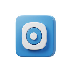 Poster - 3D Render of a Blue and White Target Icon