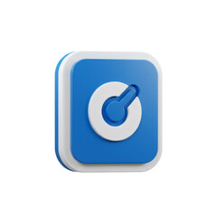 Poster - 3D Render of a Blue and White Technology Icon