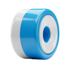 Poster - 3D Rendered Blue and White Cylindrical Object