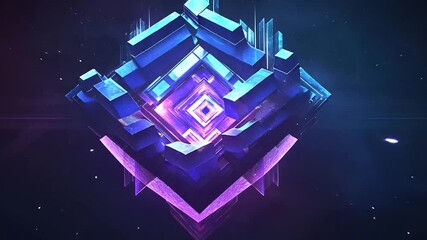 Poster - Glowing cosmic crystal backdrop; digital art, space