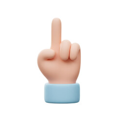 Poster - 3D Rendered Hand with Index Finger Pointing Upward