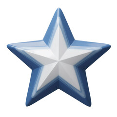 Poster - 3d rendered glossy blue and white star on transparent background