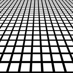 Aufkleber - Geometric black grid, white background, perspective pattern, abstract modern backdrop