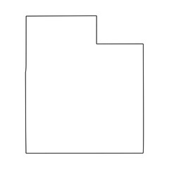 Poster - Utah State Outline Map, Simple Black Border Silhouette