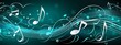 © Wuttichaik - A blue and white background with musical notes and stars. Vector music note on a dark blue background, vector illustration, white lines, musical elements