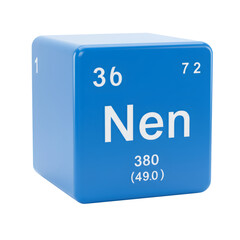Poster - 3D Render of Neon Element Cube with Transparent Background