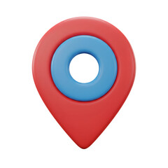 Poster - 3d rendered red and blue location pin icon