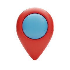 Poster - 3d render of red and blue location pin