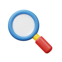Poster - 3D Rendered Blue Red Yellow Magnifying Glass Icon