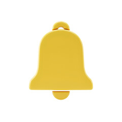Poster - 3d rendered yellow bell icon notification alert