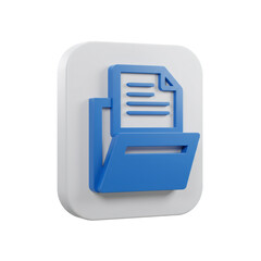 Poster - 3D Render of a Blue Document Filing System Icon