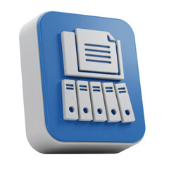 Poster - 3D Icon of a Document Filing System
