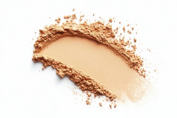 Poster - Natural makeup powder scattered on a clean surface showcasing its texture and color for beauty enthusiasts