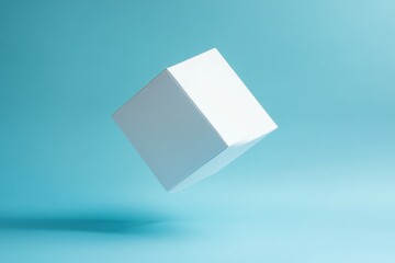 Aufkleber - Floating white box against a blue background showcasing minimalist design and modern aesthetic appeal