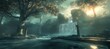 © RanaMuhammad - A mystical jungle waterfall at dawn, mist rising from the water as sunlight filters through the dense canopy