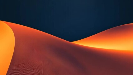 Poster - Orange sunset curve, dark background, abstract design, website banner