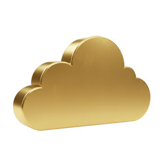 Poster - Golden 3D Cloud Illustration on Transparent Background