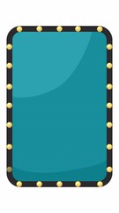 Poster - Retro light bulbs frame with teal background 2D vertical animation. Digital banner, promo, social post. Marquee border lightbulbs animated flat colorful border cartoon 4K video isolated on white