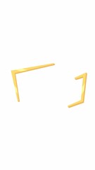 Poster - Golden yellow corner brackets frame 2D vertical animation. Decorative edges. Gold abstract framing. Luxury minimal border animated flat colorful border cartoon 4K video isolated on white