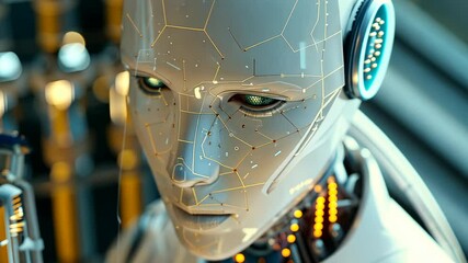 Poster - Robotic work in a modern lab showcases the blend of technology and AI in precision tasks