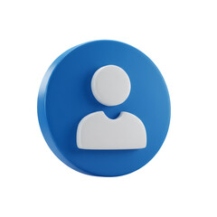 Poster - 3D Rendered Blue Circle User Profile Icon