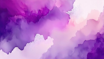 Poster - dreamy purple watercolor texture with soft pink gradient, abstract fluid background for design, branding, and aesthetics