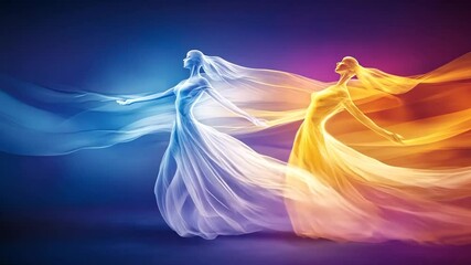 Poster - Woman, rainbow hair, dark background, digital art, website banner