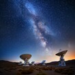 © Faizan - Milky way over radio telescopes astronomy space science exploration night