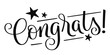 © HowLettery Studio - Congrats! black vector hand lettering banner with stars
