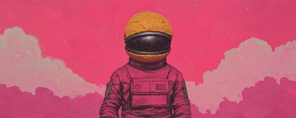 Poster - Futuristic astronaut adventure outer space digital art cosmic environment vibrant viewpoint imagination
