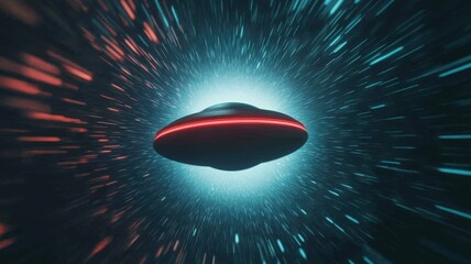 Poster - Ufo encounter outer space digital art sci-fi environment cosmic perspective futuristic concept