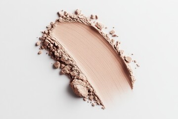 Poster - Makeup powder swatch on a clean surface showcasing a natural shade and texture