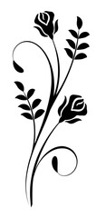 Poster - Ornament with rose flower. Text divider. Decorative element for decor and text greeting or invitation card design.
