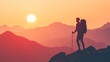© wanna - silhouette of hiker against sunset backdrop