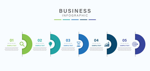 Wall Mural - vector infographic label design with circle infographic template design and 5 options or steps. can 