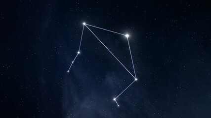Wall Mural - libra constellation isolated in the sky. stars connected by lines. zodiac sign. astrological image.