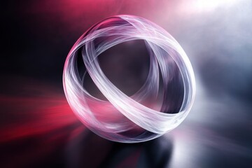 Poster - Abstract swirling sphere with dynamic lines in vivid colors and glowing effects