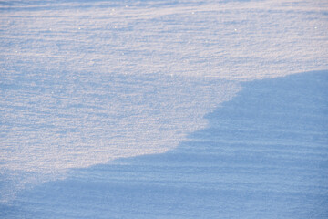 Wall Mural - beautiful winter background with snowy ground. natural snow texture. wind sculpted patterns on snow 