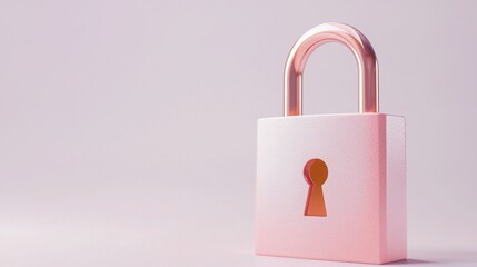 Poster - Charming pink padlock symbolizing cybersecurity behavior model in an artistic representation of digital safety solutions