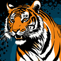  tiger head vector art for graphic design purposes