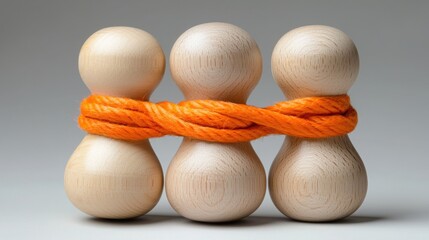 Poster - Group of wooden pegs tightly bound together illustrating data-driven decision-making process in a visual representation